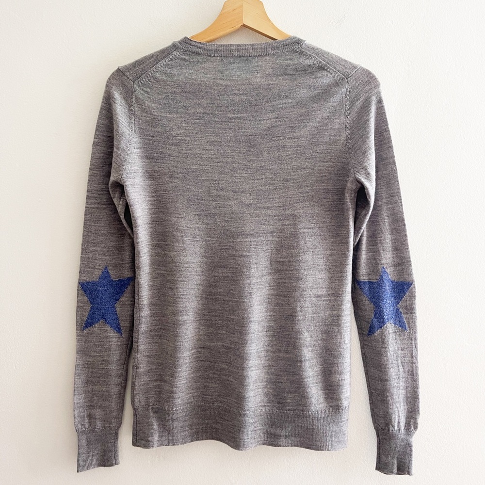 Zadig and Voltaire Elbow Star Cardigan Grey Sweater, Size Small